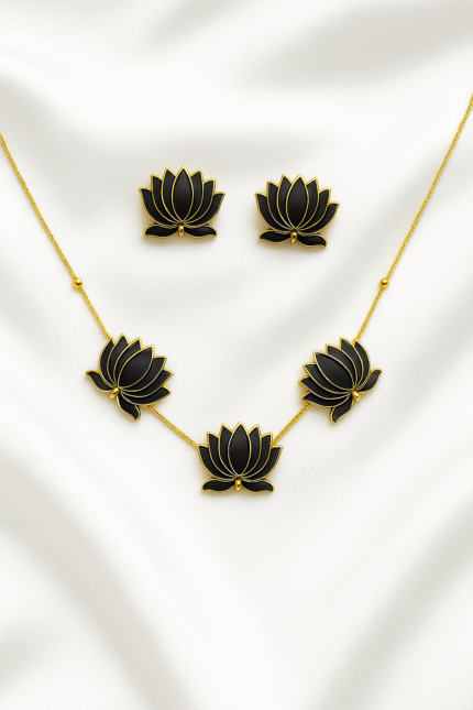 Luxury Black Lotus Necklace | Bold & Beautiful Statement Jewelry